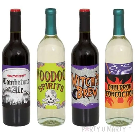 etykiety na butelke halloween 4 szt