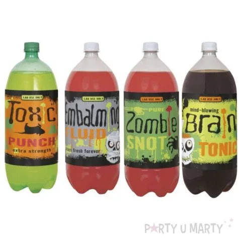 etykiety na butelke halloween laboratorium 4 szt