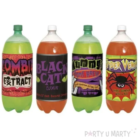 etykiety na butelke halloween mix 4 szt