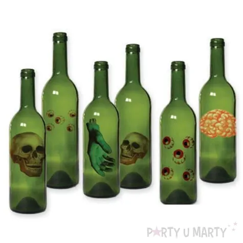 etykiety na butelke halloween przezroczyste 6 szt