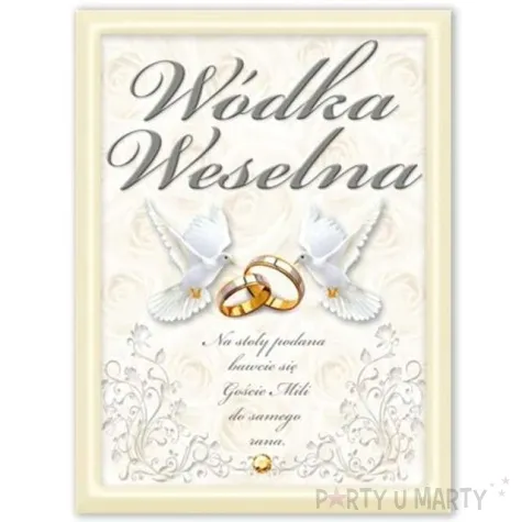 etykiety na butelke wodka weselna ecru dekoracjepolska 25szt