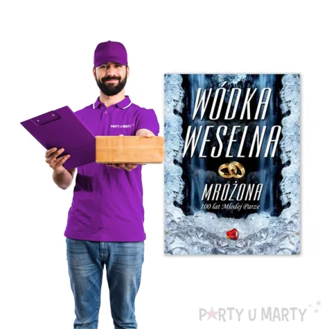 etykiety na butelke wodka weselna granatowa dekoracjepolska 25szt