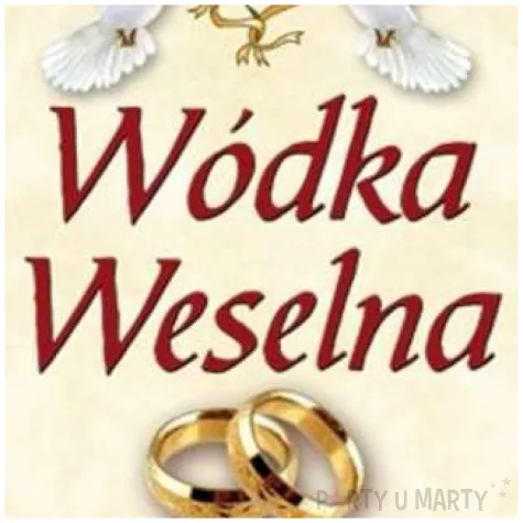 etykiety na butelke wodka weselna kremowo zlota dekoracjepolska 25szt