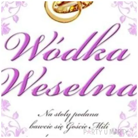 etykiety na butelke wodka weselna rozowa dekoracjepolska 25szt