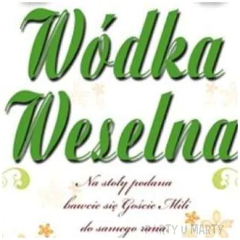 etykiety na butelke wodka weselna zielona dekoracjepolska 25szt