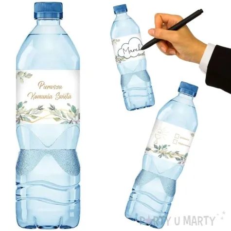 etykiety na wode mineralna komunia swieta mietowa geometria 45x225 mm 3 szt