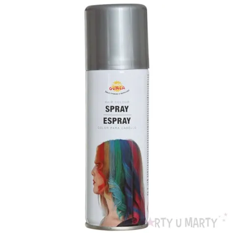 farba do wlosow w sprayu glitter srebrna guirca 125 ml