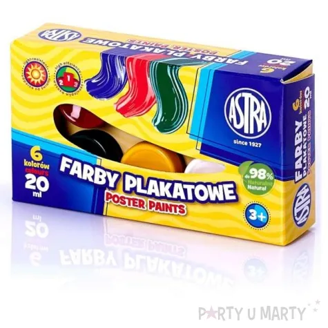 farby plakatowe artystyczne eko mix astra 20 ml 6 szt