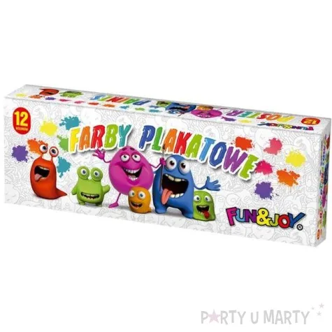 farby plakatowe artystyczne mix fun joy 20 ml 12 szt