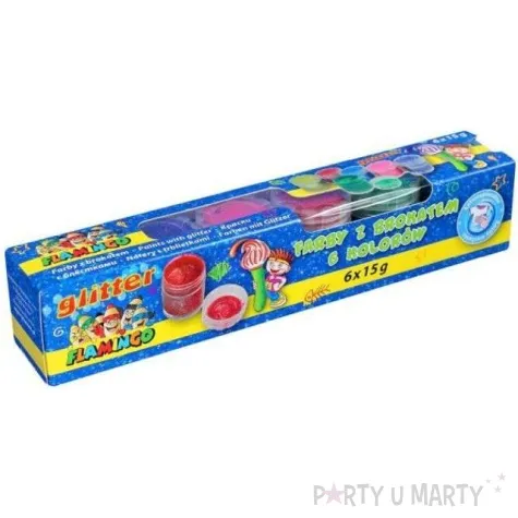 farby plakatowe brokatowe mix titanum 20 ml 6 szt