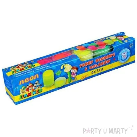 farby plakatowe neonowe mix flamingo 15 g 6 szt