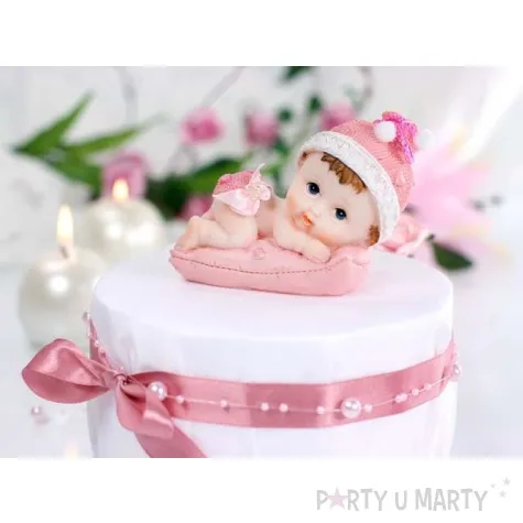 figurka dziewczynka z rozowa poduszka 9cm 1szt