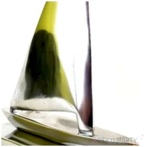 figurka jacht zaglowy z aluminium giftdeco