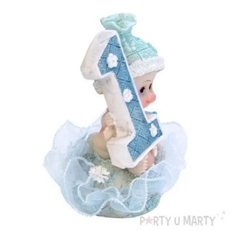 figurka na tort 1 urodziny chlopiec blekitna 7 cm