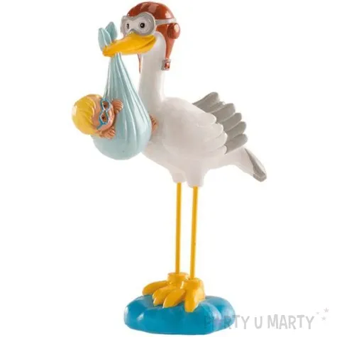figurka na tort baby shower boy bocian dekora 14 cm