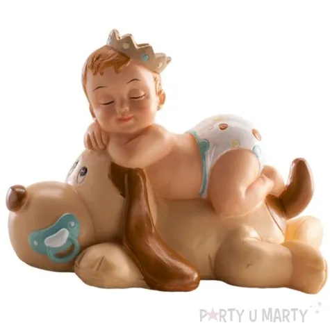 figurka na tort chlopiec spiacy na psie dekora 10 cm