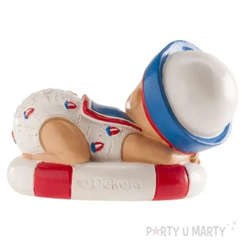 figurka na tort chlopiec spiacy w kole ratunkowym dekora 10 cm