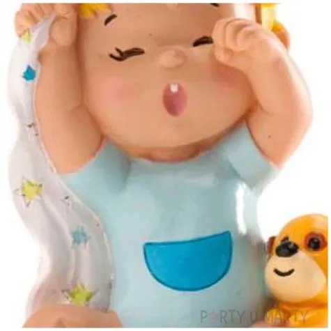 figurka na tort chlopiec z pieskiem dekora 10 cm