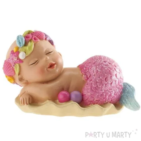 figurka na tort dziewczynka spiaca na muszli mala syrenka dekora 10 cm