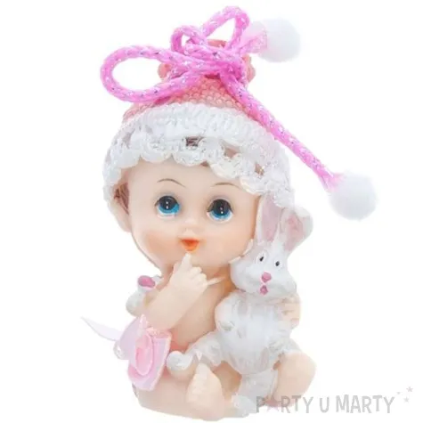 figurka na tort dziewczynka z kroliczkiem 6 cm