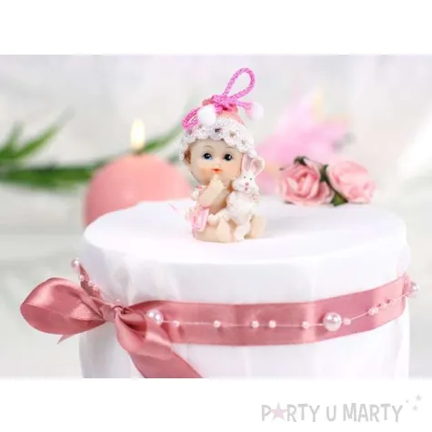 figurka na tort dziewczynka z kroliczkiem 6 cm