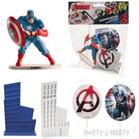 figurka na tort kapitan ameryka zestaw dekora