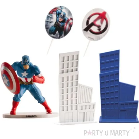 figurka na tort kapitan ameryka zestaw dekora