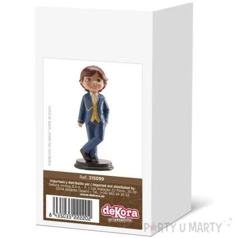 figurka na tort komunia chlopiec w granatowej marynarce dekora 15 cm