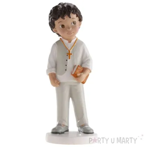 figurka na tort komunia chlopiec z biblia dekora 16 6 cm