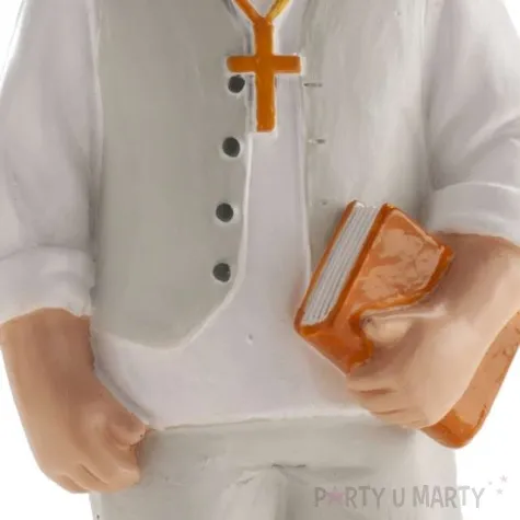 figurka na tort komunia chlopiec z biblia dekora 16 6 cm