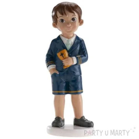 figurka na tort komunia chlopiec z hostia dekora 16 6 cm