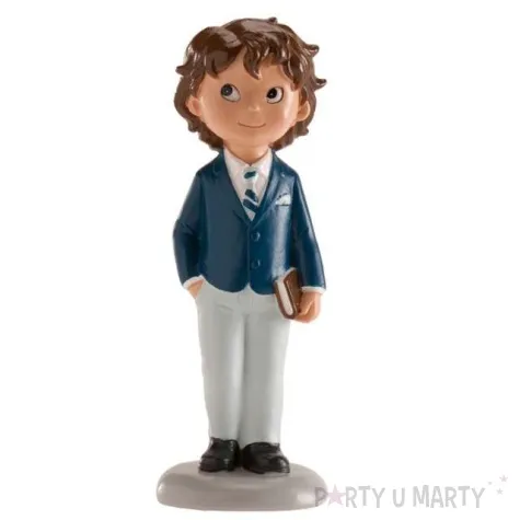 figurka na tort komunia chlopiec z ksiazeczka dekora 13 cm