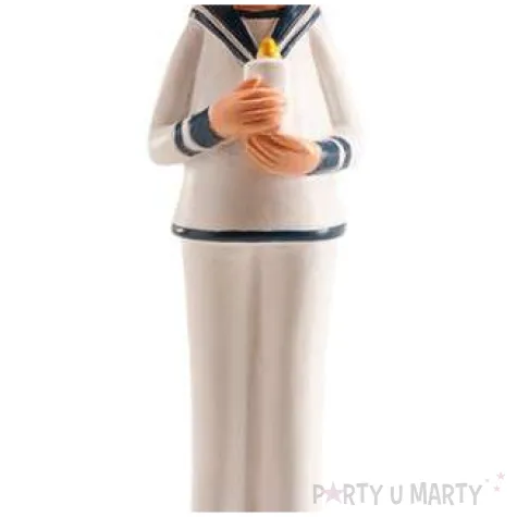 figurka na tort komunia chlopiec ze swieca komunijna dekora 13 cm