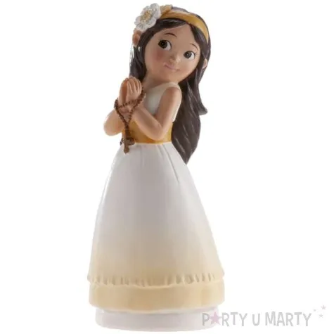 figurka na tort komunia dziewczynka w sukni dekora 16 cm