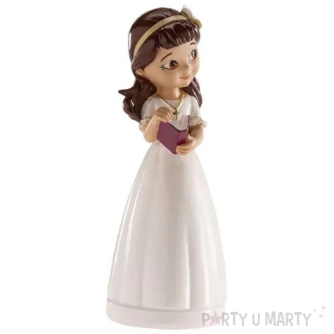 figurka na tort komunia dziewczynka z diademem dekora 13 cm