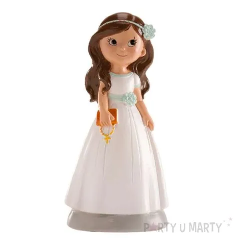 figurka na tort komunia dziewczynka z ksiazeczka dekora 13 cm