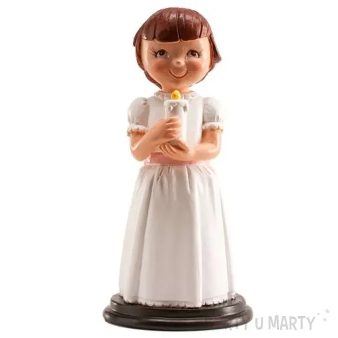 figurka na tort komunia dziewczynka ze swieca dekora 13 cm