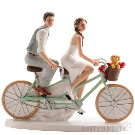 figurka na tort mloda para na rowerze dekora 16 x 18 cm