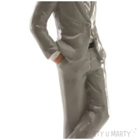 figurka na tort pan mlody w szarym garniturze dekora 16 cm
