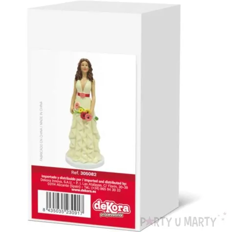 figurka na tort panna mloda z kwiatkami dekora 16 cm