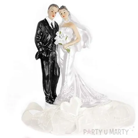 figurka na tort para mloda i kremowe serca 15 cm