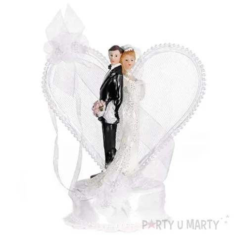 figurka na tort para mloda i ogromne serce 15 cm