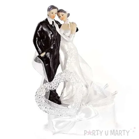 figurka na tort para mloda krysztalowe serce 15 cm