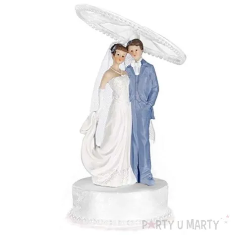 figurka na tort para mloda pod parasolem 16 cm