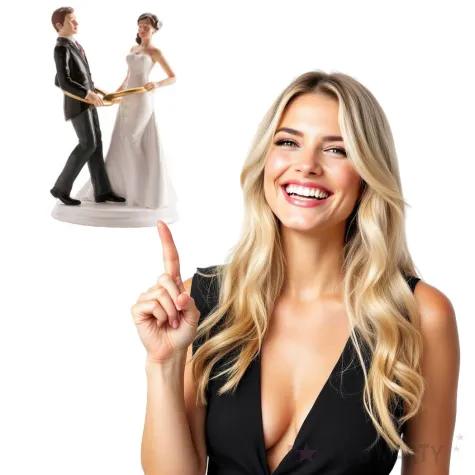 figurka na tort para mloda w obraczkach dekora 20 cm