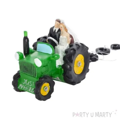 figurka na tort para mloda w traktorze 13 5 cm