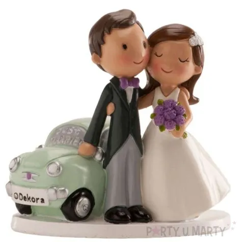 figurka na tort para mloda z samochodem dekora 12 cm