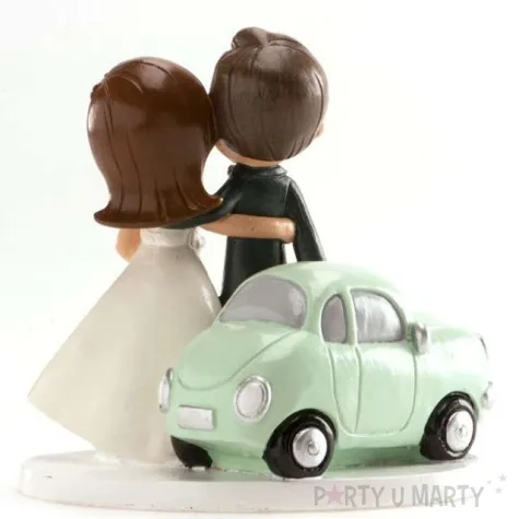 figurka na tort para mloda z samochodem dekora 12 cm