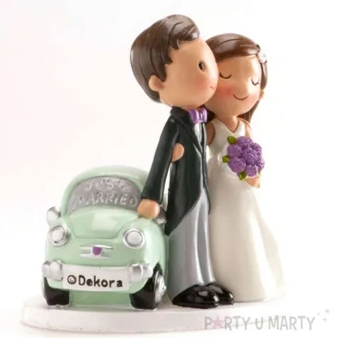 figurka na tort para mloda z samochodem dekora 12 cm