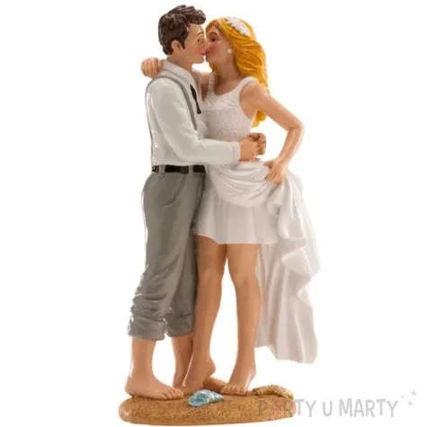 figurka na tort slub para mloda na plazy dekora 16 cm